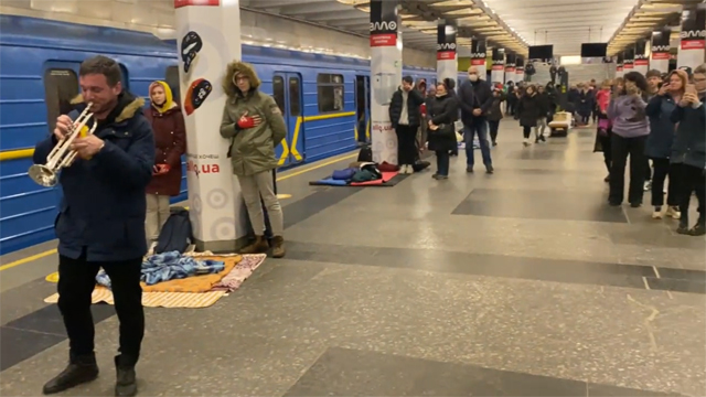 Ukraine:  National Anthem Played In Metro Station-Turned-Bomb Shelter