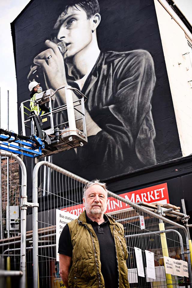 Ian Curtis mural with Peter Hook