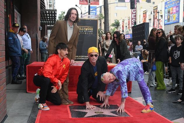 Red Hot Chili Peppers Receive Star On Hollywood Walk Of Fame!