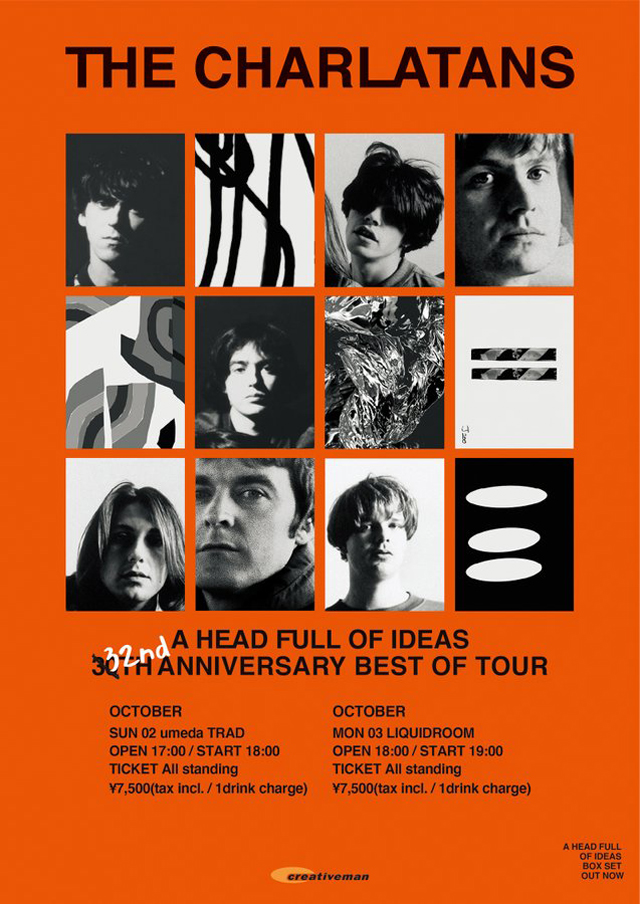 THE CHARLATANS A HEAD FULL OF IDEAS 32nd ANNIVERSARY BEST OF TOUR