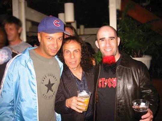 Ronnie James Dio with Tom Morello and Scott Ian