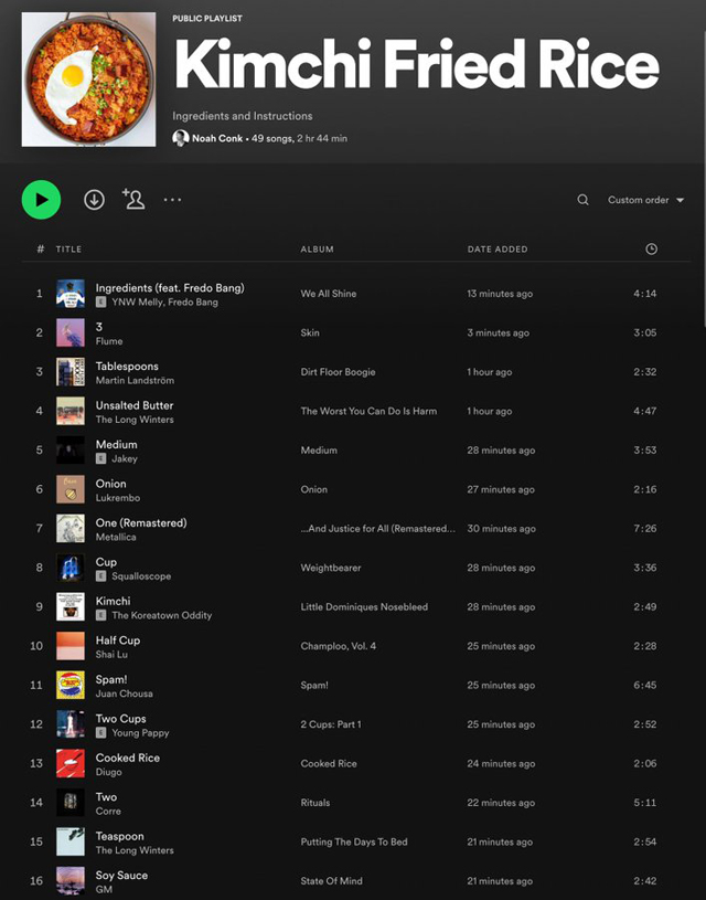 Kimchi Fried Rice - Spotify playlists