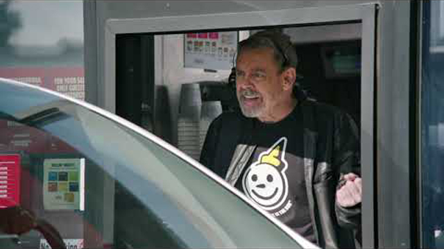 Mark Hamill works the Jack in the Box drive thru