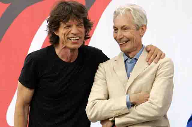 Mick Jagger, Charlie Watts - photo by Scott Gries/Getty Images