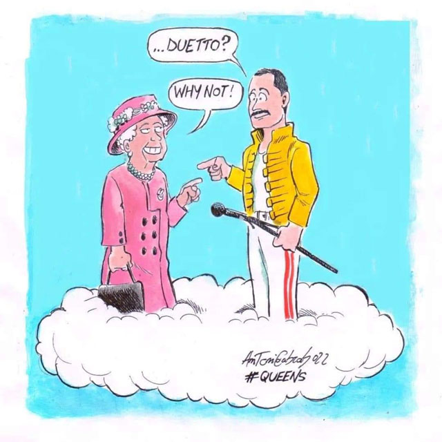 Freddie Mercury and Elizabeth II