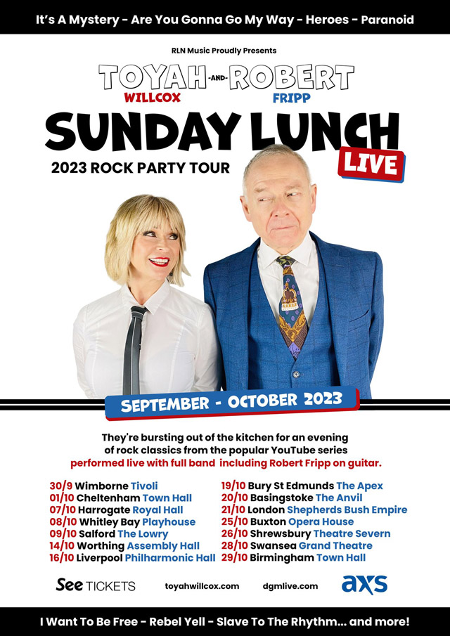 TOYAH & ROBERT’S SUNDAY LUNCH LIVE! 2023 Rock Party Tour