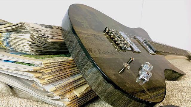 Burls Art - Building a Guitar Out of 700 Sheets of Newspaper