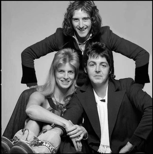 Paul McCartney with Linda and Denny Laine, as Wings - Credit: Clive Arrowsmith