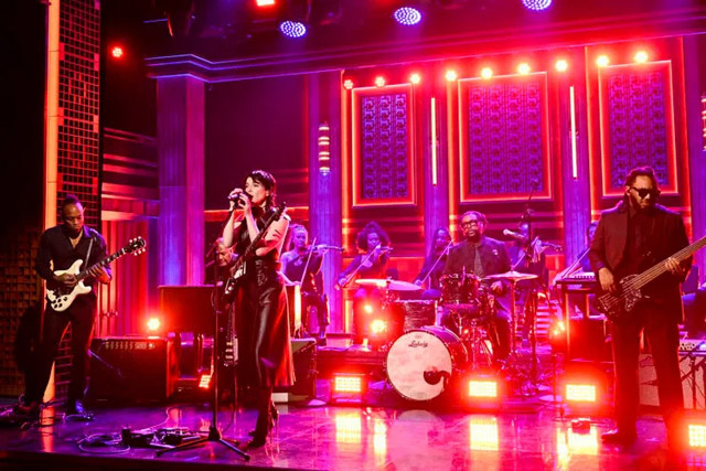 St. Vincent and the Roots on The Tonight Show Starring Jimmy Fallon, March 2023 (Todd Owyoung/NBC)