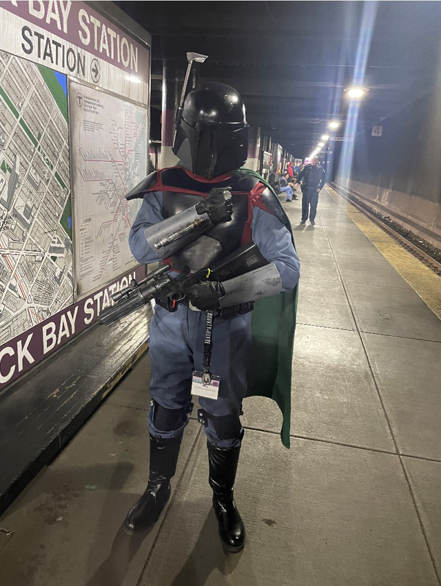 Boba Fett at Back Bay Station - image: MBTA Transit Police/Twitter