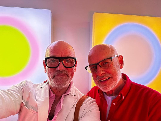 Michael Stipe and Brian Eno at London