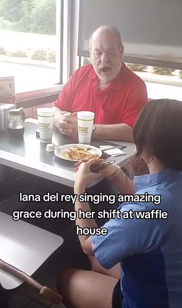 Lana Del Rey sang 'Amazing Grace' with customer during 'shift' at Waffle House