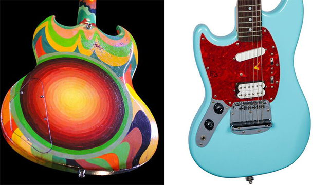 Eric Clapton's The Fool guitar and Kurt Cobain's Skystang I guitar (c)Julien's Auctions