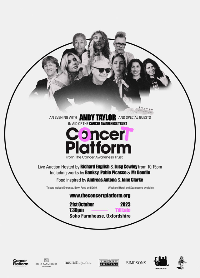An Evening With Andy Taylor & Special Guests in Support Of The Cancer Awareness Trust