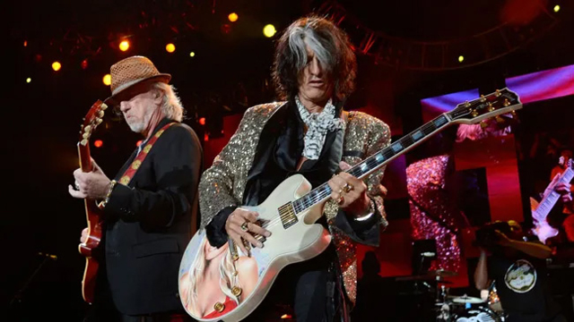 Joe Perry & Brad Whitford (Image credit: Kevin Mazur / Getty Images)