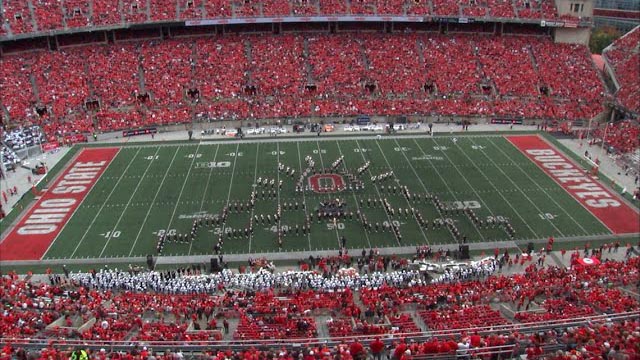 The Ohio State University Marching Band rocked out in Saturday's halftime show by honoring Led Zeppelin.