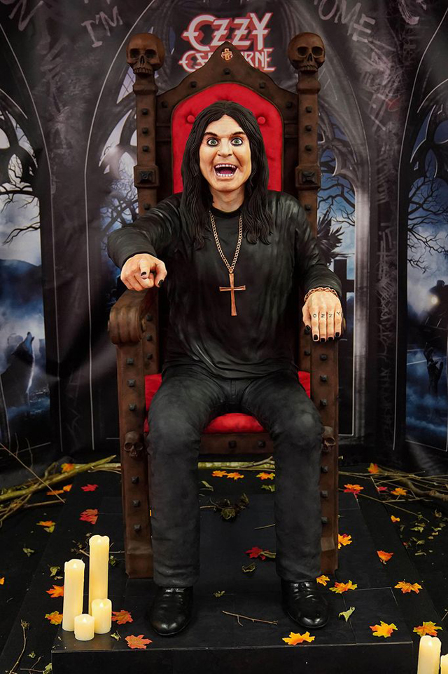 Life-size sculpture of Ozzy Osbourne made from cake