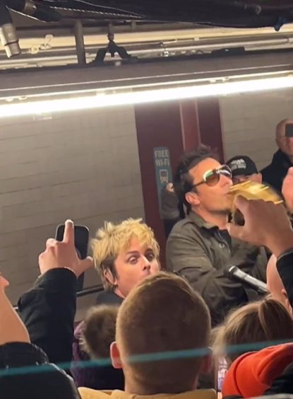 Green Day played a surprise set in the subway with Jimmy Fallon
