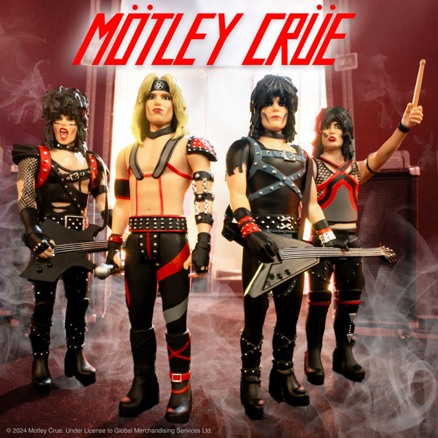 Super7 - Mötley Crüe ReAction Figures Wave 1 Mick Mars, Nikki Sixx, Tommy Lee & Vince Neil (Shout At The Devil)