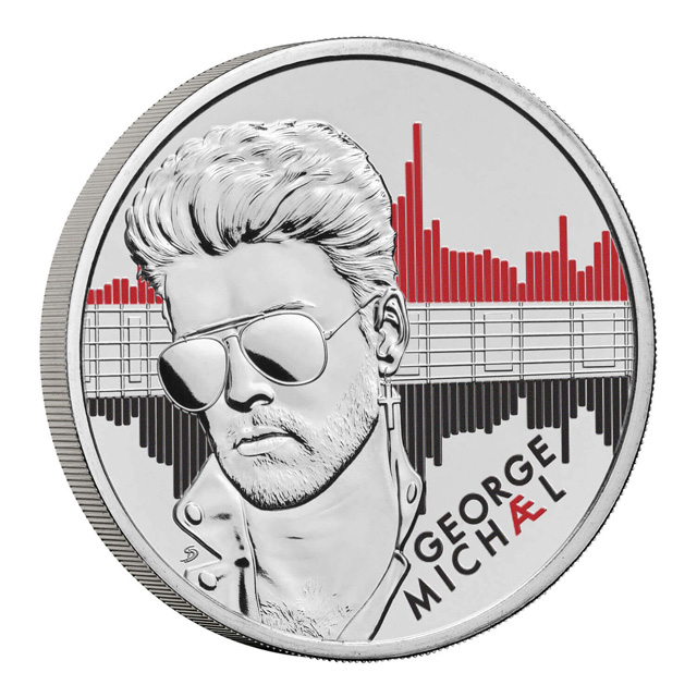 George Michael 2024 UK £5 Brilliant Uncirculated Colour Coin