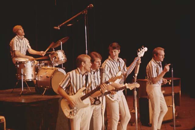 The Beach Boys perform onstage circa 1964 in California (Photo by Michael Ochs Archives/Getty Images)