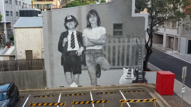 AC/DC's Angus & Malcolm Young mural painted near their childhood home in Sydney