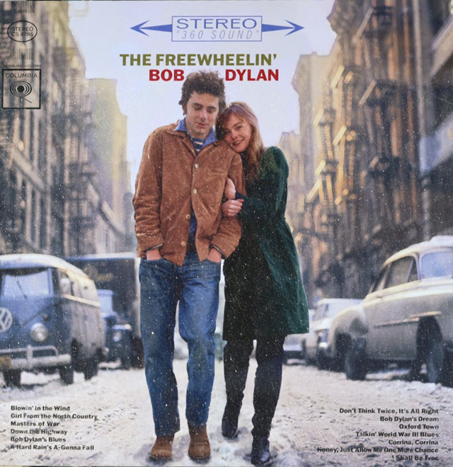 Timothée Chalamet and Elle Fanning recreated the album cover for The Freewheelin' Bob Dylan for the upcoming Bob Dylan biopic, A Complete Unknown. Photo credit: Jose Perez/Bauer-Griffin/GC Images