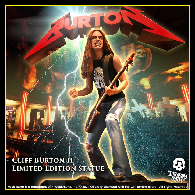 Cliff Burton II KnuckleBonz Statue - Cliff Burton© & TM 2024 Cliff Burton Estate.