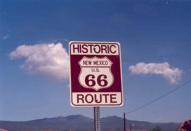 Route 66  - Modern-day sign in New Mexico