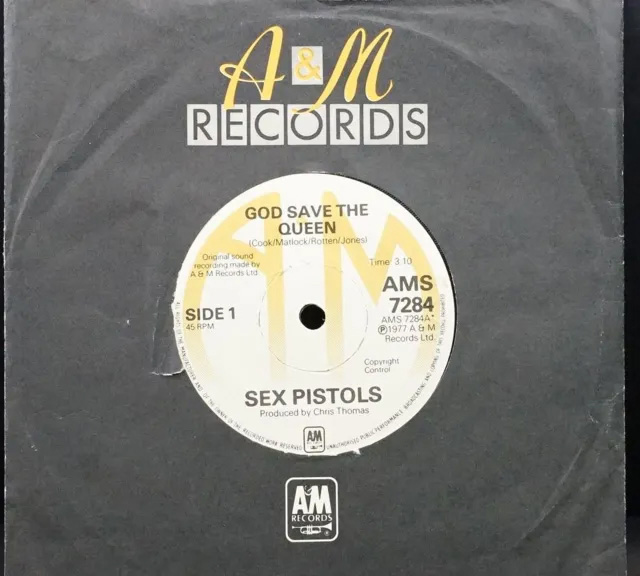 Sex Pistols A&M single God Save the Queen (c)Wessex Auction Rooms