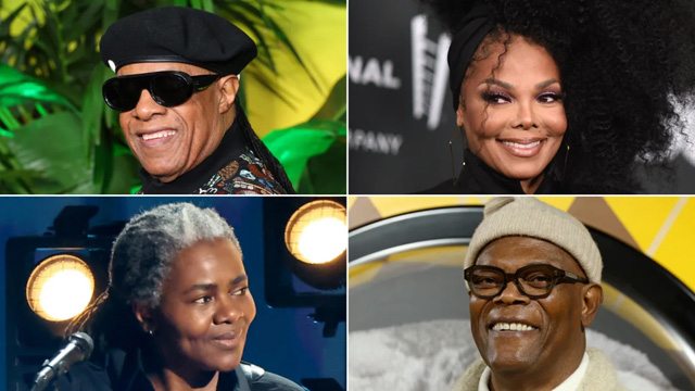 Stevie Wonder, Janet Jackson, Samuel L. Jackson, Tracy Chapman. Richard Shotwell/Invision/AP/Leon Bennett/Amy Sussman/Lia Toby/Getty Images