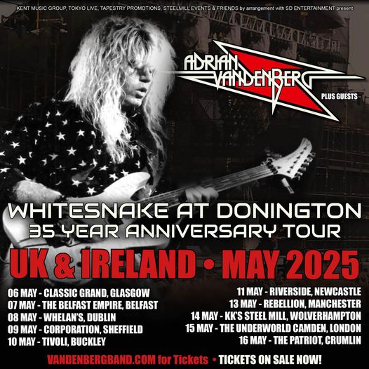 Adrian Vandenberg tour playing ‘Whitesnake at Donington’ in full