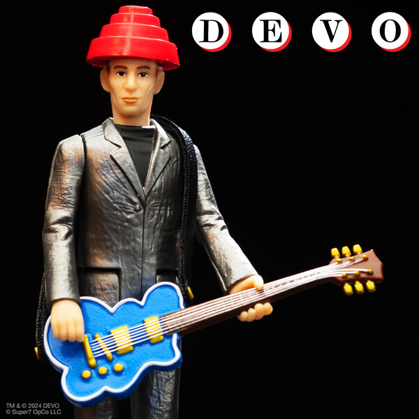 3.75” scale DEVO ReAction Figure of Bob Mothersbaugh is inspired by music video for “Girl U Want”