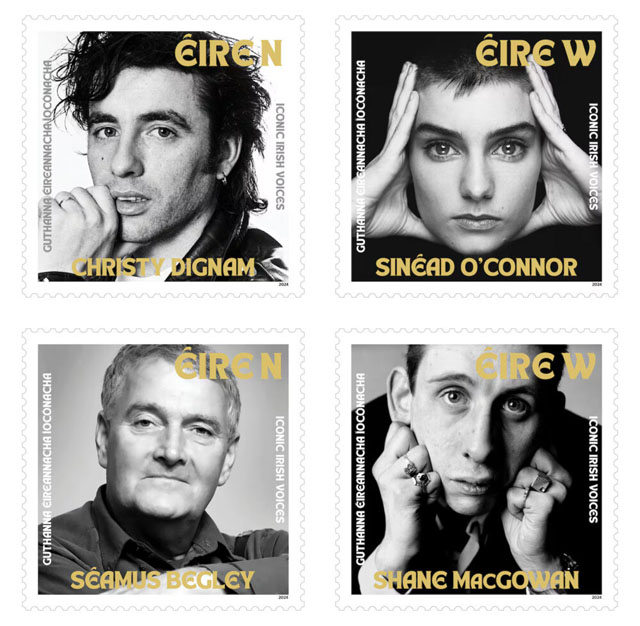 Ireland Honors Sinéad O’Connor, Shane MacGowan, Christy Dignam, & Séamus Begley With Postage Stamps