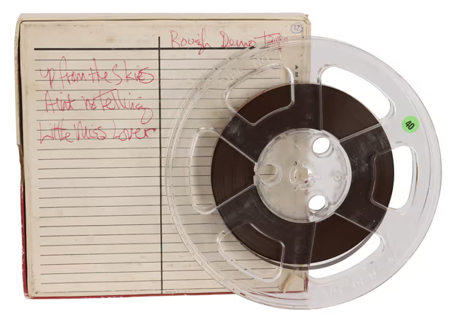 Jimi Hendrix Unreleased demo tape from 1968. Photograph: Propstore