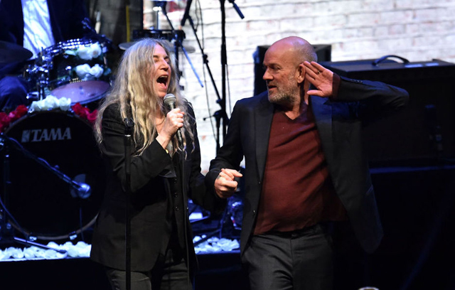 Patti Smith and Michael Stipe, photo by Theo Wargo/Getty Images