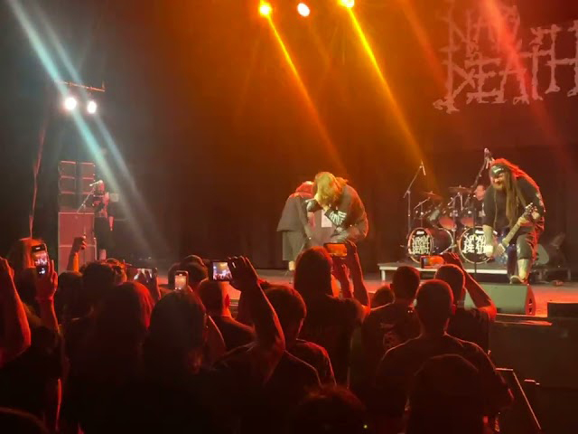 Napalm Death with a fan singing live in Tucson AZ April 14 2025