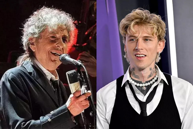 Bob Dylan and  Machine Gun Kelly, photo by Kevin Winter / David Becker, Getty Images