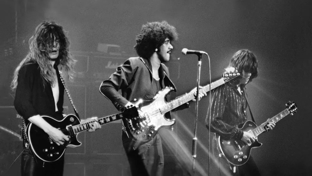 Thin Lizzy - John Sykes, Phil Lynott, Scott Gorham (Image credit: Getty Images/Phil Dent)
