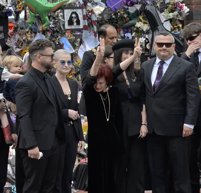 Ozzy Osbourne's family visits the fan memorial near the Black Sabbath Bridge - Credit: Getty Images