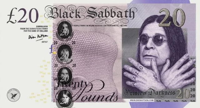 Ozzy on the money in artist's bank notes tribute (c)Dion Kitson