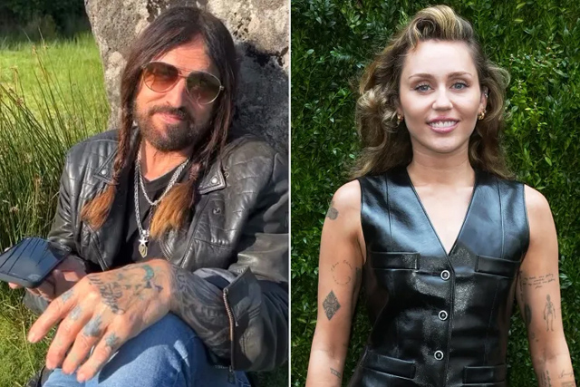 Billy Ray Cyrus; Miley Cyrus. Credit : Billy Ray Cyrus/Instagram; John Nacion/Variety via Getty