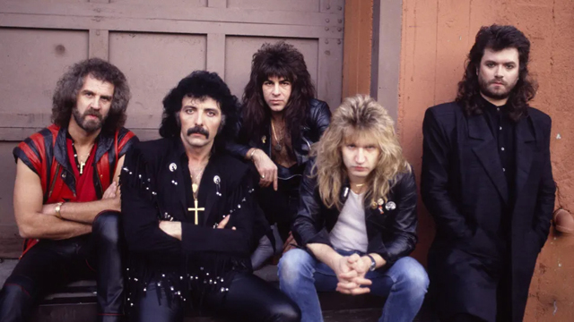 Black Sabbath in 1986 (from left): Geoff Nicholls, Tony Iommi, Dave 'The Beast' Spitz, Eric Singer, Glenn Hughes (Image credit: Getty Images/Chris Walter)