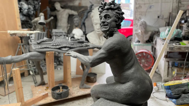 Nude organist statue of Monty Python's Terry Jones (c)Nick Elphick