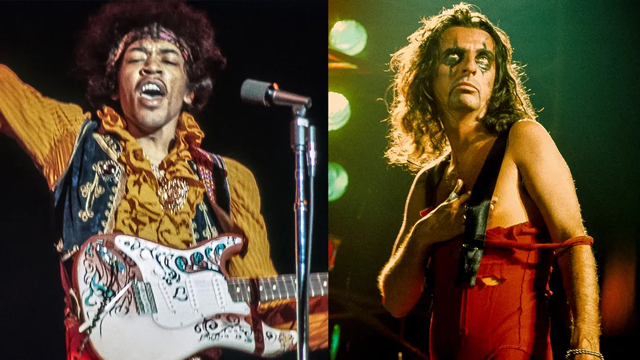 Jimi Hendrix, Alice Cooper (Image credit: Hendrix: ZUMA Press, Inc./Alamy | Cooper: Jorgen Angel/Redferns)