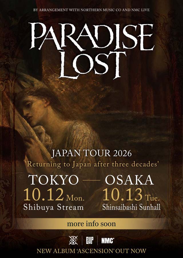 Paradise Lost Japan Tour 2026