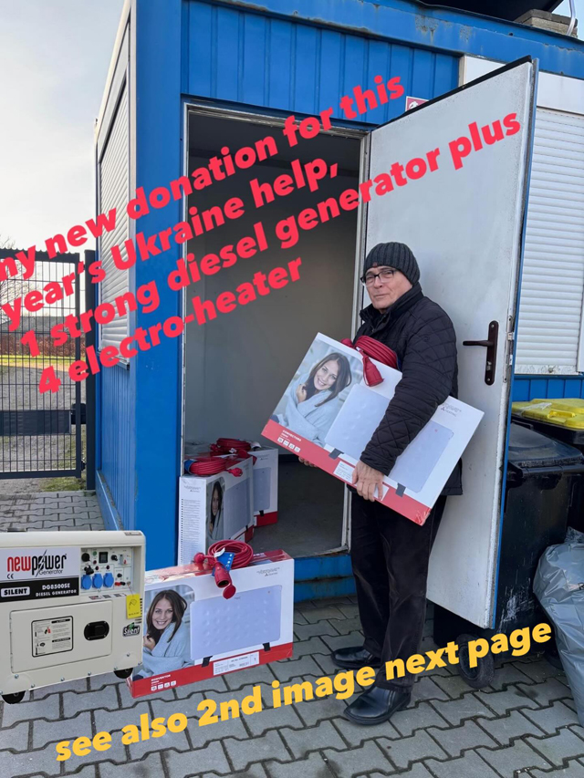 Wolfgang Flür send generators to the Ukraine
