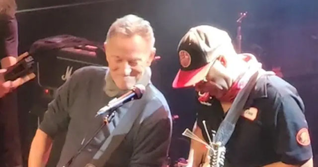 Bruce Springsteen and Tom Morello  at Minneapolis Benefit