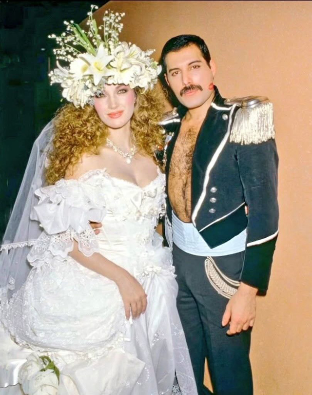 Jane Seymour and Freddie Mercury